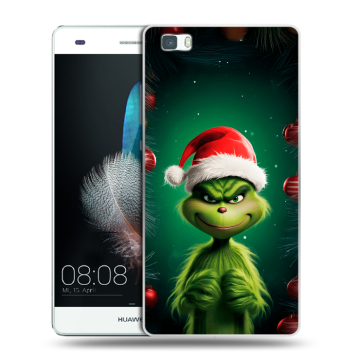 Силиконовый чехол на Huawei P8 Lite с принтом Гринч Новый год Рождество
