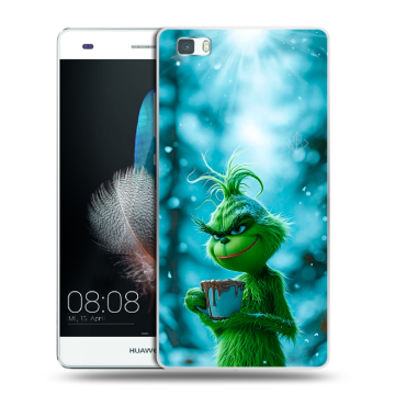 Силиконовый чехол на Huawei P8 Lite с принтом Новый год гринч