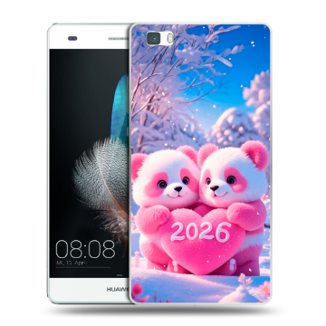 Силиконовый чехол на Huawei P8 Lite с принтом Новый год