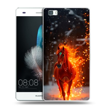 Силиконовый чехол на Huawei P8 Lite с принтом Новый год