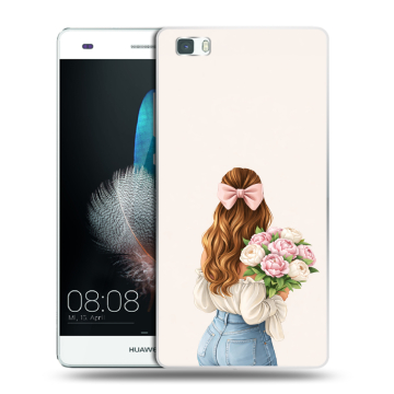 Силиконовый чехол на Huawei P8 Lite с принтом женский