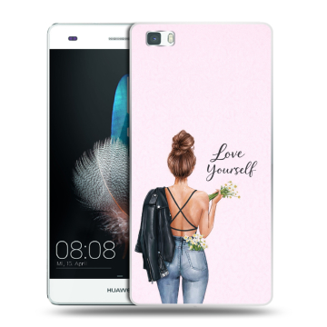 Силиконовый чехол на Huawei P8 Lite с принтом женский