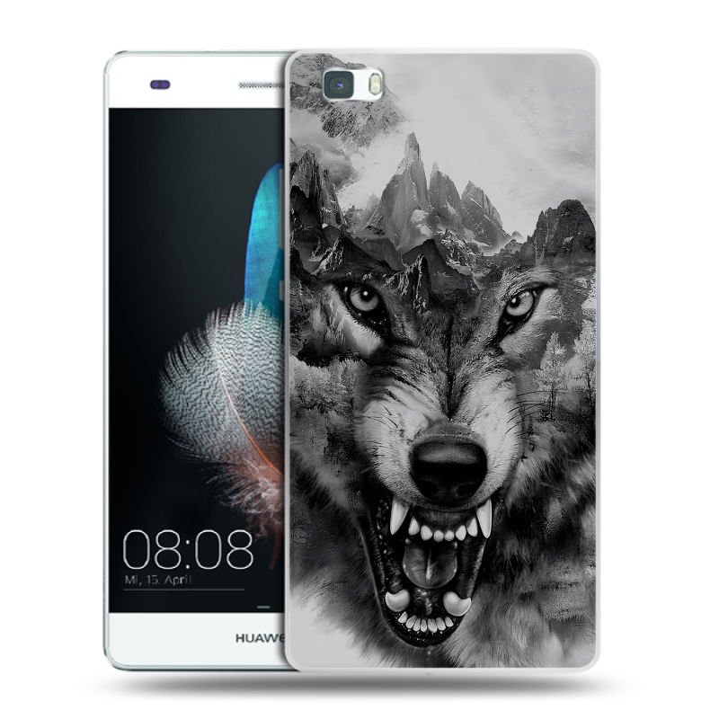 Силиконовый чехол на Huawei P8 Lite с принтом Волк Силиконовый чехол на Huawei P8 Lite с принтом Волк