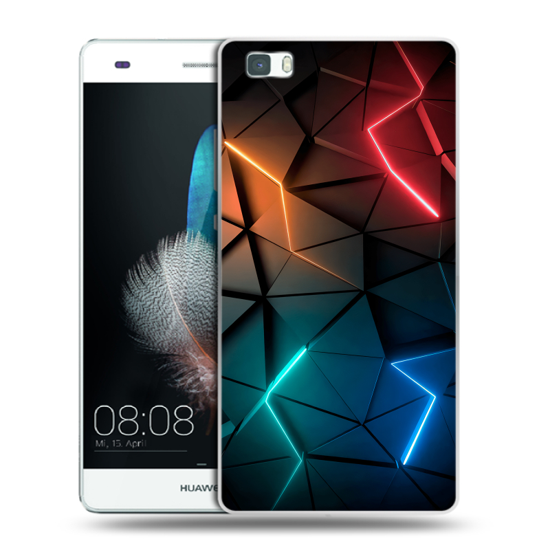 Силиконовый чехол на Huawei P8 Lite с принтом Абстракция неон Силиконовый чехол на Huawei P8 Lite с принтом Абстракция неон