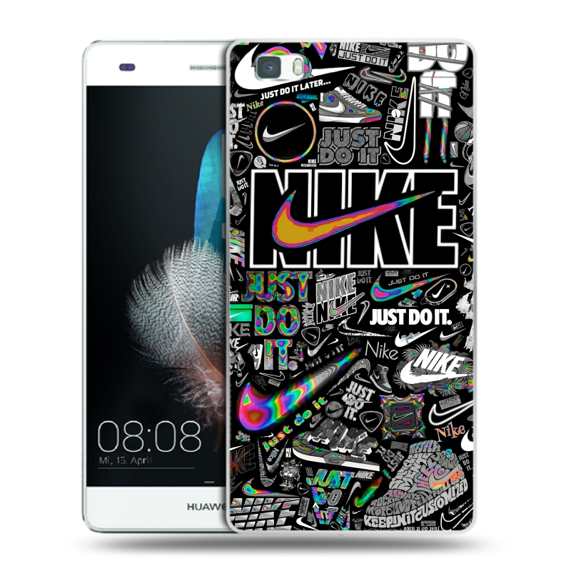 Силиконовый чехол на Huawei P8 Lite с принтом Найк Силиконовый чехол на Huawei P8 Lite с принтом Найк