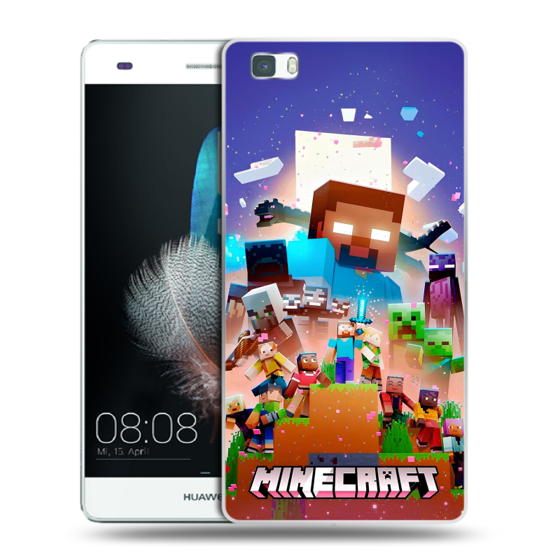 Силиконовый чехол на Huawei P8 Lite с принтом Майнкрафт Minecraft Силиконовый чехол на Huawei P8 Lite с принтом Майнкрафт Minecraft