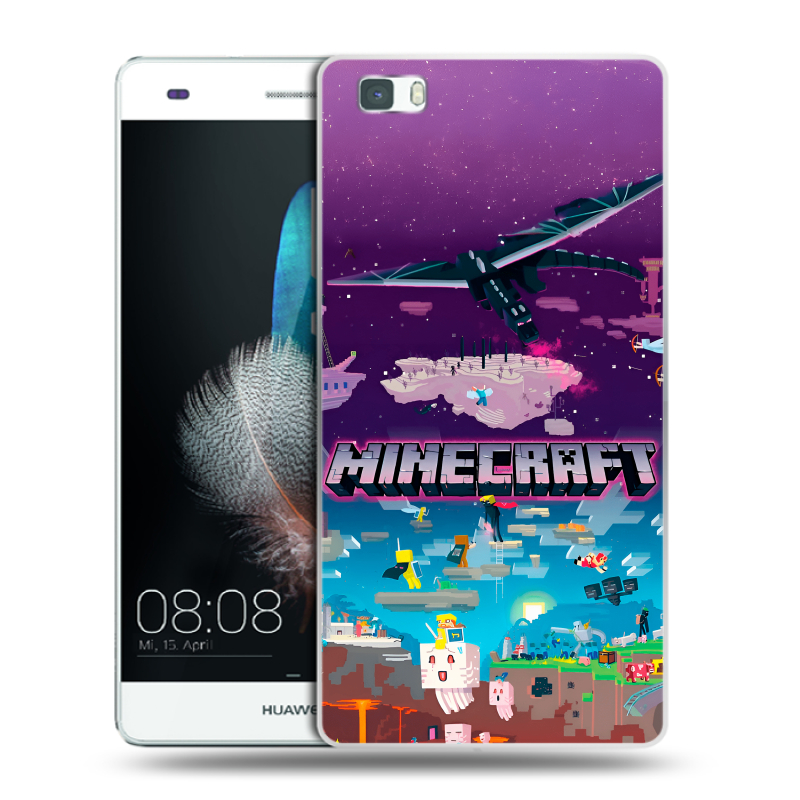 Силиконовый чехол на Huawei P8 Lite с принтом Майнкрафт Minecraft Силиконовый чехол на Huawei P8 Lite с принтом Майнкрафт Minecraft