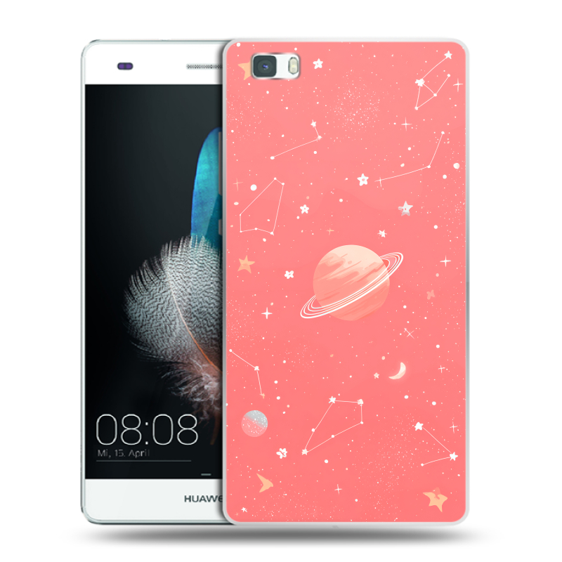 Силиконовый чехол на Huawei P8 Lite с принтом Розовый космос Силиконовый чехол на Huawei P8 Lite с принтом Розовый космос