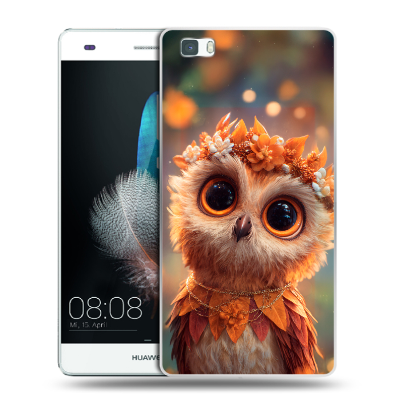 Силиконовый чехол на Huawei P8 Lite с принтом Милая сова Силиконовый чехол на Huawei P8 Lite с принтом Милая сова