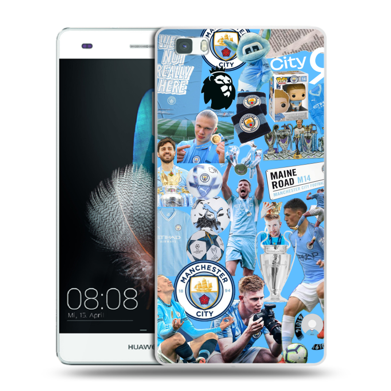 Силиконовый чехол на Huawei P8 Lite с принтом Man City Манчестер Сити Силиконовый чехол на Huawei P8 Lite с принтом Man City Манчестер Сити