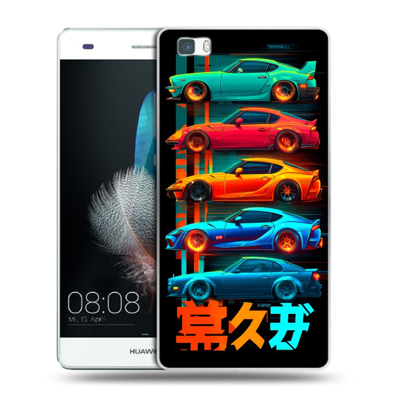 Силиконовый чехол на Huawei P8 Lite с принтом машины тачки Силиконовый чехол на Huawei P8 Lite с принтом машины тачки