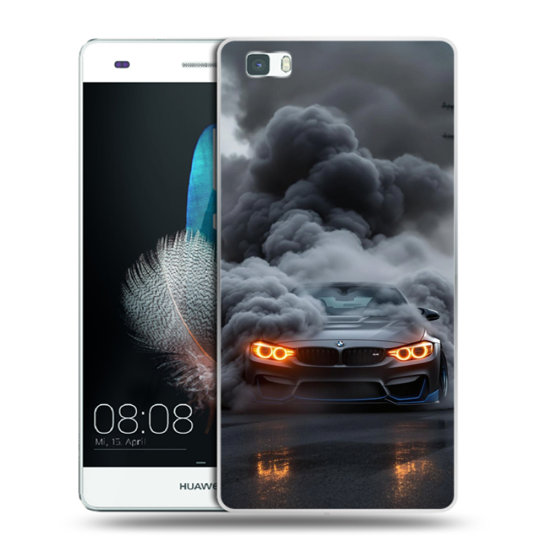 Силиконовый чехол на Huawei P8 Lite с принтом BMW БМВ Силиконовый чехол на Huawei P8 Lite с принтом BMW БМВ