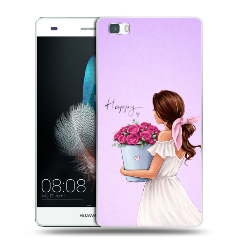 Силиконовый чехол на Huawei P8 Lite с принтом женский Силиконовый чехол на Huawei P8 Lite с принтом женский