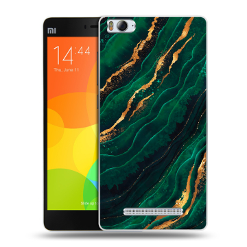 Пластиковый чехол на Xiaomi Mi4i с принтом Мрамор зеленое золото