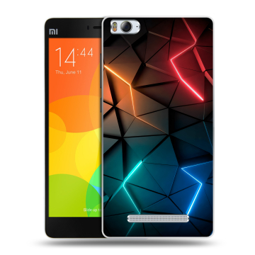 Пластиковый чехол на Xiaomi Mi4i с принтом Абстракция неон Пластиковый чехол на Xiaomi Mi4i с принтом Абстракция неон
