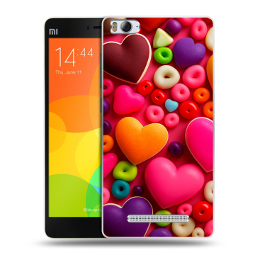 Пластиковый чехол на Xiaomi Mi4i с принтом Сердечки Пластиковый чехол на Xiaomi Mi4i с принтом Сердечки