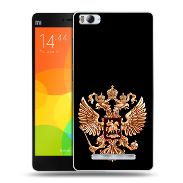 Пластиковый чехол на Xiaomi Mi4i с принтом Герб России золотой Пластиковый чехол на Xiaomi Mi4i с принтом Герб России золотой