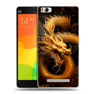 Пластиковый чехол на Xiaomi Mi4i с принтом Золотой дракон Пластиковый чехол на Xiaomi Mi4i с принтом Золотой дракон