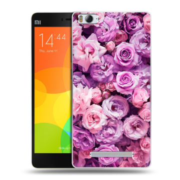 Пластиковый чехол на Xiaomi Mi4i с принтом лавандовые розы Пластиковый чехол на Xiaomi Mi4i с принтом лавандовые розы