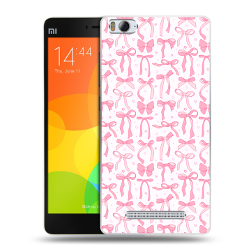 Пластиковый чехол на Xiaomi Mi4i с принтом Розовые бантики