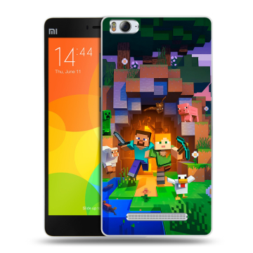 Пластиковый чехол на Xiaomi Mi4i с принтом Майнкрафт Minecraft Пластиковый чехол на Xiaomi Mi4i с принтом Майнкрафт Minecraft