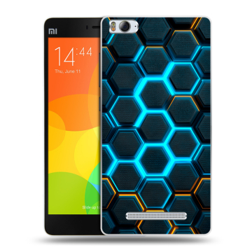 Пластиковый чехол на Xiaomi Mi4i с принтом Неоновые соты Пластиковый чехол на Xiaomi Mi4i с принтом Неоновые соты