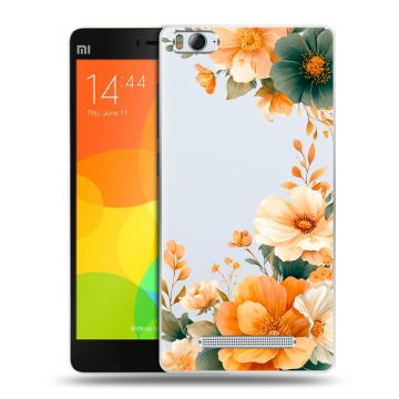 Пластиковый чехол на Xiaomi Mi4i с принтом Цветы принт Пластиковый чехол на Xiaomi Mi4i с принтом Цветы принт