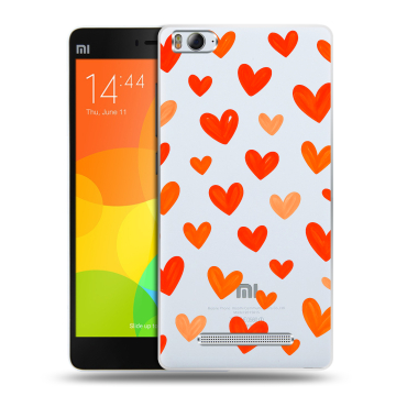Пластиковый чехол на Xiaomi Mi4i с принтом Сердечки Пластиковый чехол на Xiaomi Mi4i с принтом Сердечки