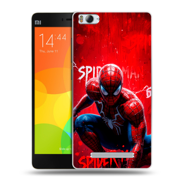 Пластиковый чехол на Xiaomi Mi4i с принтом Spiderman Человек паук Пластиковый чехол на Xiaomi Mi4i с принтом Spiderman Человек паук