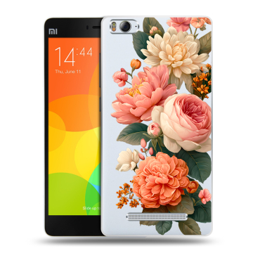 Пластиковый чехол на Xiaomi Mi4i с принтом цветы