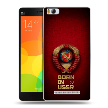 Пластиковый чехол на Xiaomi Mi4i с принтом Флаг Герб СССР
