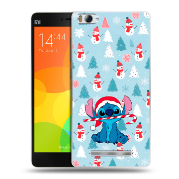 Пластиковый чехол на Xiaomi Mi4i с принтом Стич Новый год
