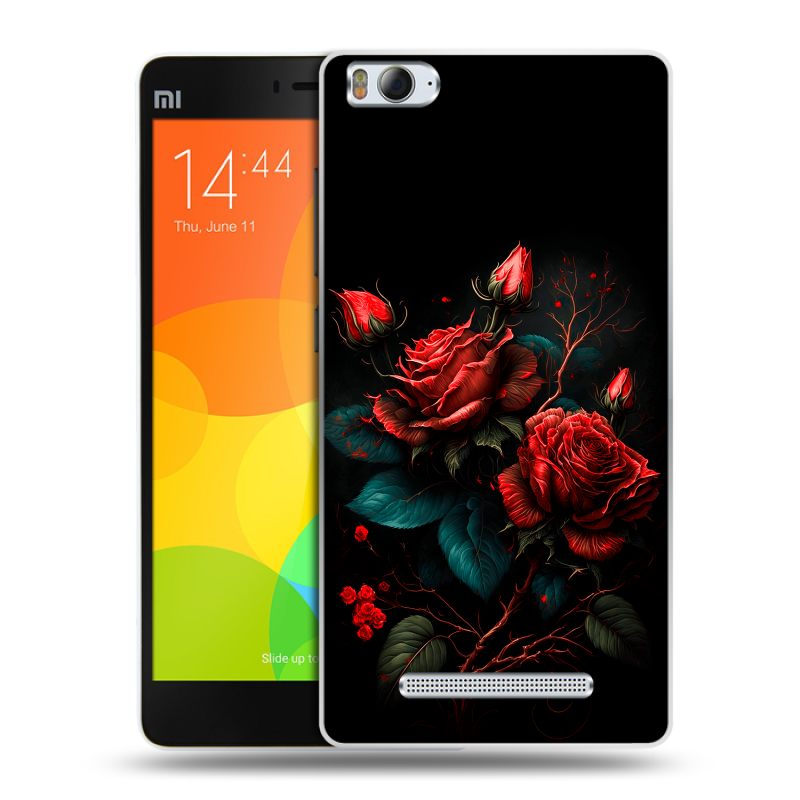 Пластиковый чехол на Xiaomi Mi4i с принтом Розы красные Пластиковый чехол на Xiaomi Mi4i с принтом Розы красные