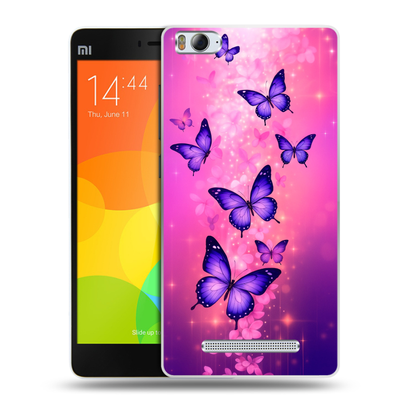 Пластиковый чехол на Xiaomi Mi4i с принтом Бабочки Пластиковый чехол на Xiaomi Mi4i с принтом Бабочки