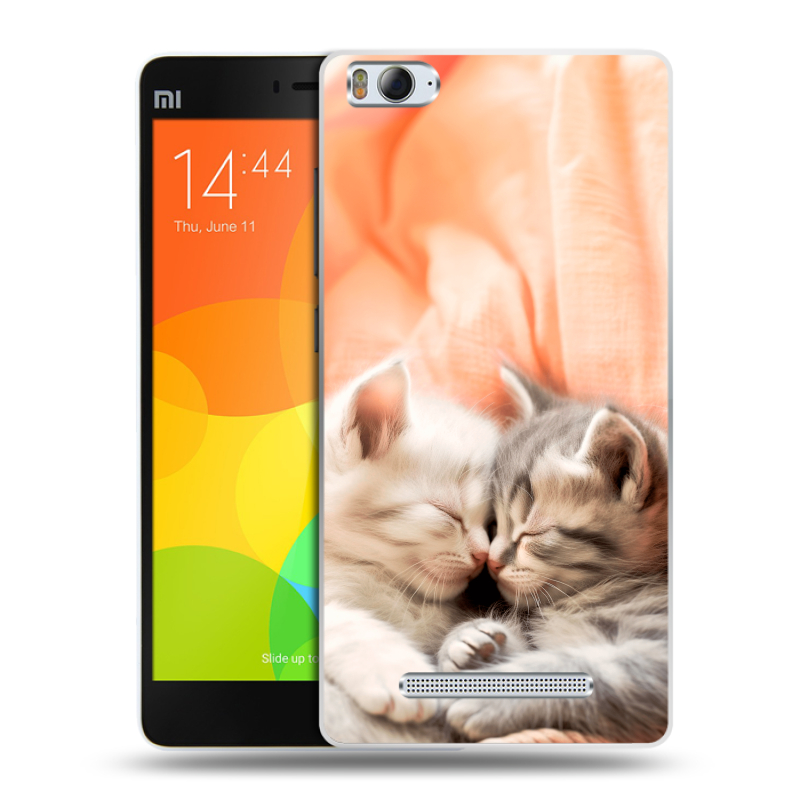 Пластиковый чехол на Xiaomi Mi4i с принтом Котята Пластиковый чехол на Xiaomi Mi4i с принтом Котята