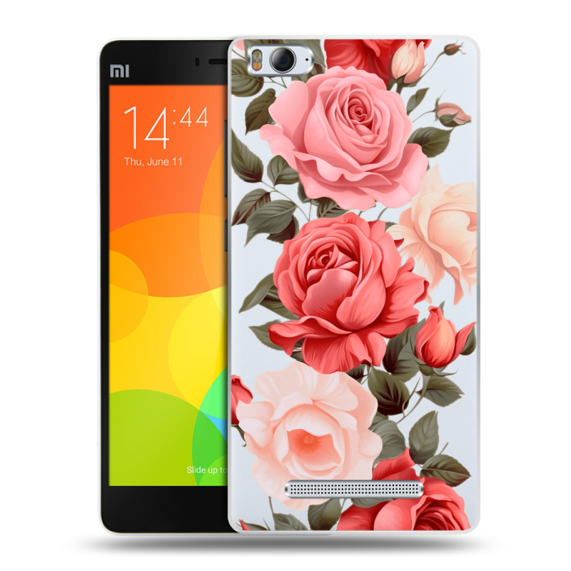 Пластиковый чехол на Xiaomi Mi4i с принтом Розы Пластиковый чехол на Xiaomi Mi4i с принтом Розы