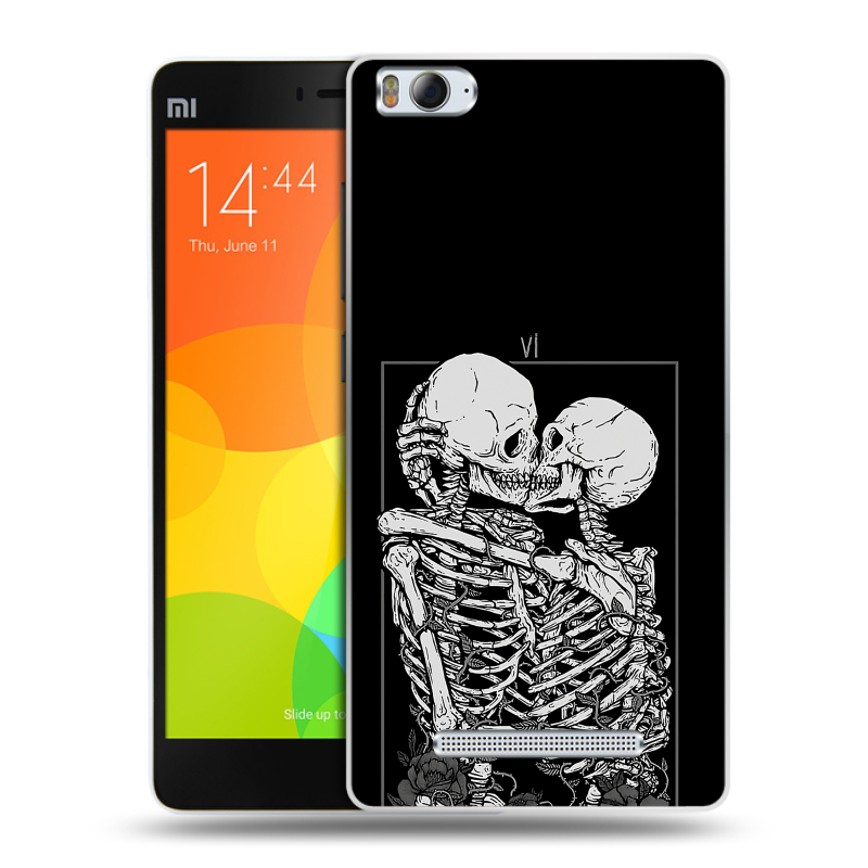 Пластиковый чехол на Xiaomi Mi4i с принтом Поцелуй скелетов Пластиковый чехол на Xiaomi Mi4i с принтом Поцелуй скелетов