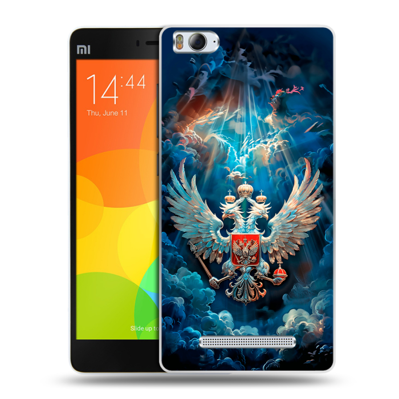 Пластиковый чехол на Xiaomi Mi4i с принтом Герб флаг России Пластиковый чехол на Xiaomi Mi4i с принтом Герб флаг России