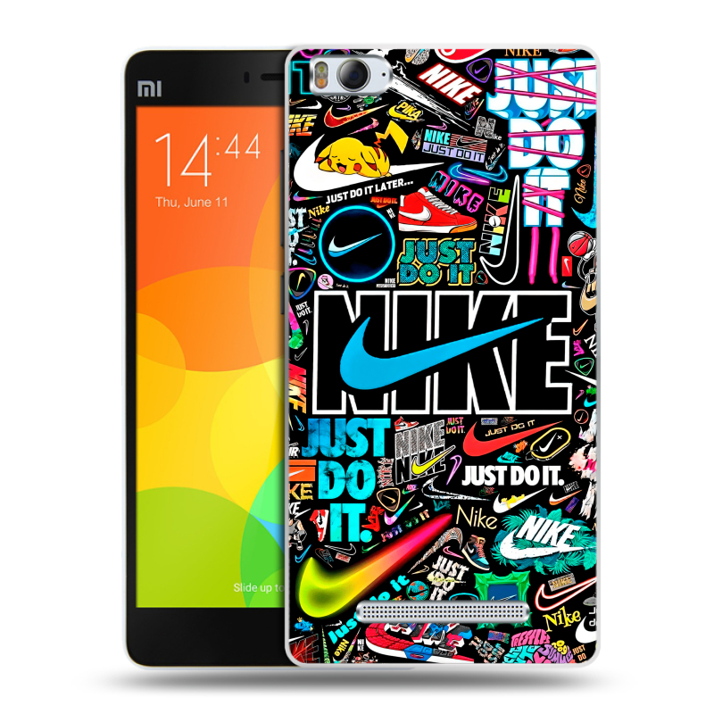 Пластиковый чехол на Xiaomi Mi4i с принтом найк nike черный Пластиковый чехол на Xiaomi Mi4i с принтом найк nike черный