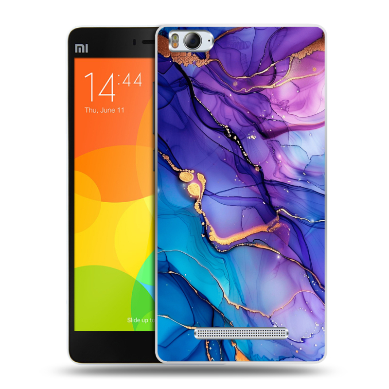 Пластиковый чехол на Xiaomi Mi4i с принтом синий мрамор Пластиковый чехол на Xiaomi Mi4i с принтом синий мрамор