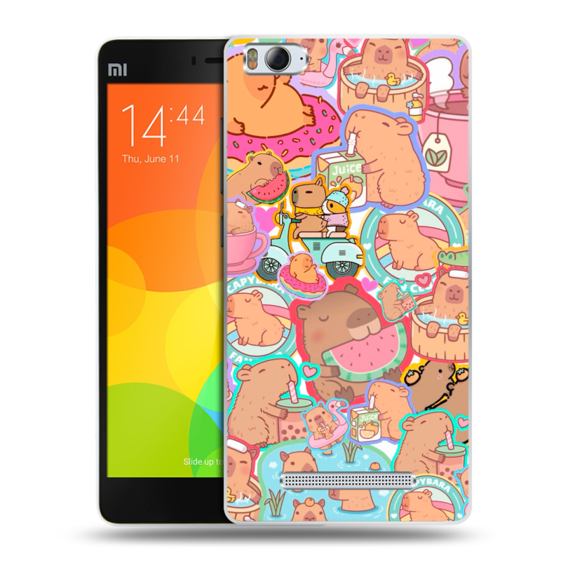Пластиковый чехол на Xiaomi Mi4i с принтом капибары Пластиковый чехол на Xiaomi Mi4i с принтом капибары
