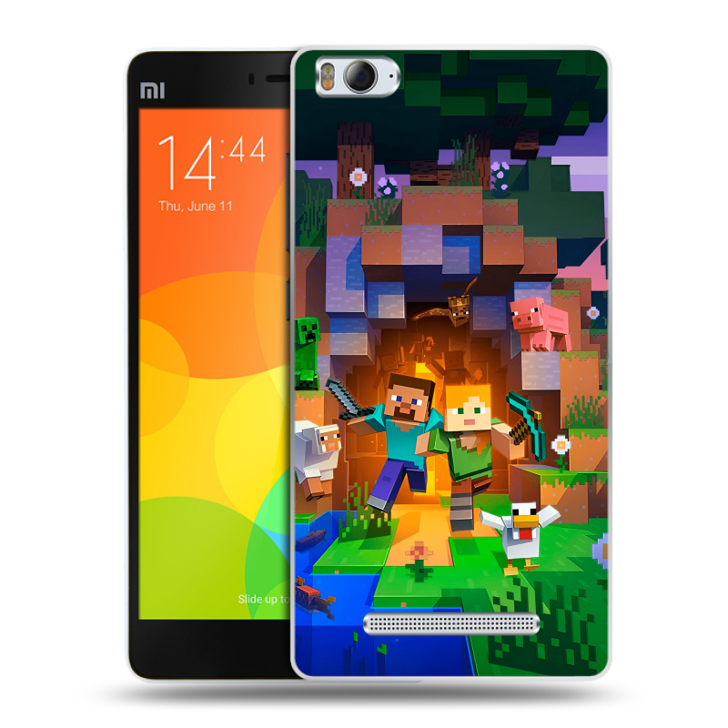 Пластиковый чехол на Xiaomi Mi4i с принтом Майнкрафт Minecraft Пластиковый чехол на Xiaomi Mi4i с принтом Майнкрафт Minecraft
