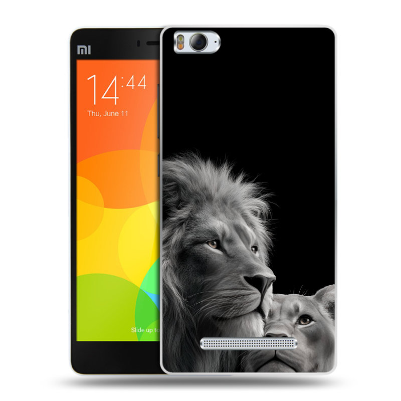 Пластиковый чехол на Xiaomi Mi4i с принтом Лев кошки Пластиковый чехол на Xiaomi Mi4i с принтом Лев кошки