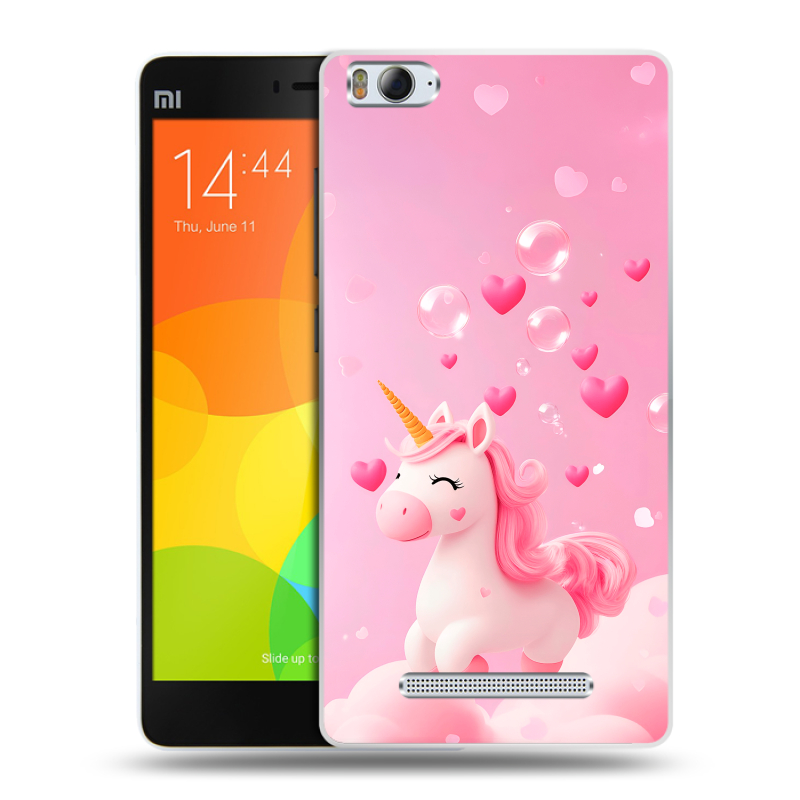 Пластиковый чехол на Xiaomi Mi4i с принтом Единорог Пластиковый чехол на Xiaomi Mi4i с принтом Единорог