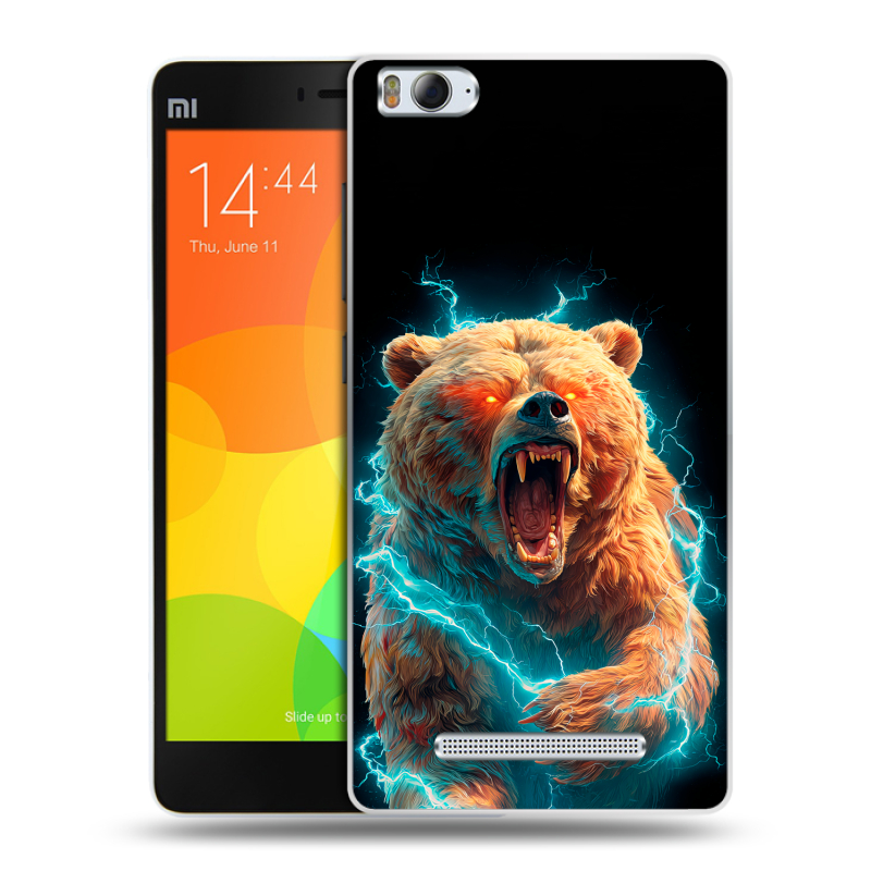 Пластиковый чехол на Xiaomi Mi4i с принтом Медведь Пластиковый чехол на Xiaomi Mi4i с принтом Медведь