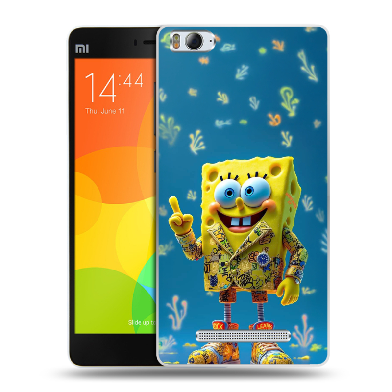 Пластиковый чехол на Xiaomi Mi4i с принтом Спанч боб Спанчбоб Пластиковый чехол на Xiaomi Mi4i с принтом Спанч боб Спанчбоб