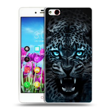 Силиконовый чехол на ZTE Nubia Z9 Max с принтом Темный леопард Силиконовый чехол на ZTE Nubia Z9 Max с принтом Темный леопард