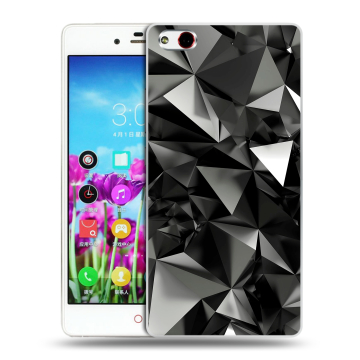 Силиконовый чехол на ZTE Nubia Z9 Max с принтом Черные кристаллы Силиконовый чехол на ZTE Nubia Z9 Max с принтом Черные кристаллы
