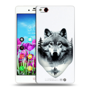 Силиконовый чехол на ZTE Nubia Z9 Max с принтом Волк в лесу