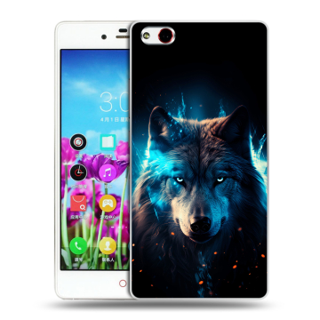 Силиконовый чехол на ZTE Nubia Z9 Max с принтом Волк ночной